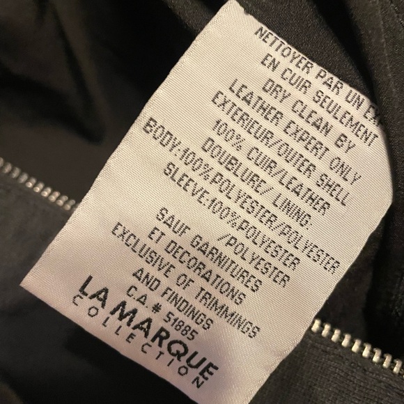 Lamarque Caroline Black Leather Jacket with sweatshirt head. Size XS Retail $700 - Picture 8 of 9